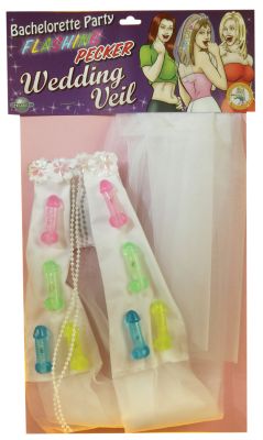 Bachelorette Light-Up Pecker Party Veil