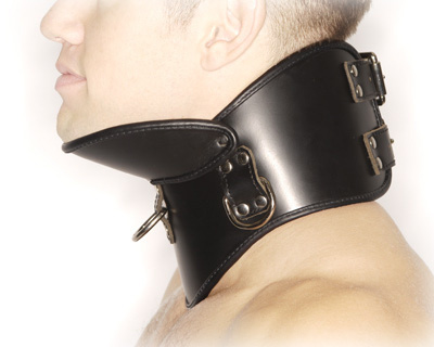 Strict Leather BDSM Posture Collar - Medium/Large