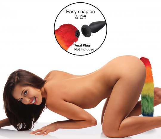Interchangeable Rainbow Fox Tail: Sex Toy Distributing Interchangeable Rainbow Fox Tail: Sex Toy Distributing