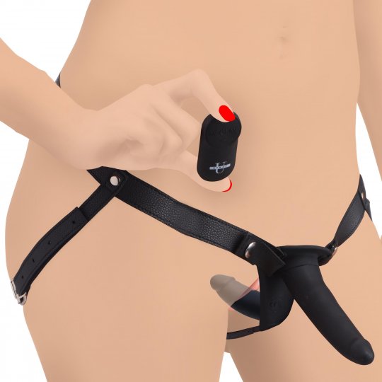 dildo für anfänger 28X Power Pegger Beginner Vibrating Double Dildo with Harness and Remote:  Sex Toy Distributing