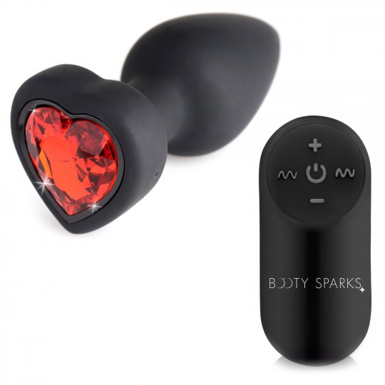 28X Vibrating Silicone Red Heart Anal Plug - Small: Sex Toy Distributing