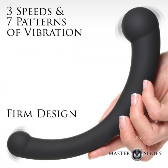 10X Vibra-Crescent Vibrating Silicone Dual-Ended Dildo - Black: Sex Toy  Distributing