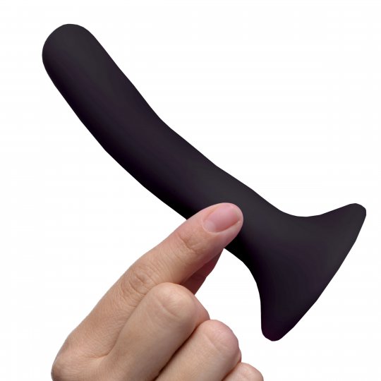 strap sex toy Black Silicone Strap-On Dildo