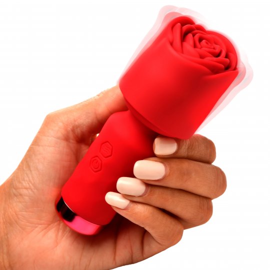 Pleasure Rose-Petite Mini Silicone Rose Wand: Sex Toy Distributing