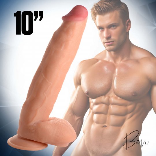 Raging Cockstars Big Dick Ben 10 Inch Realistic Dildo: Sex Toy Distributing