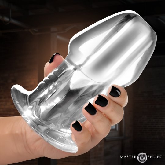 Dicked Clear Hollow Anal Plug - X-Large: Sex Toy Distributing