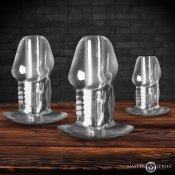 Dicked Clear Hollow Anal Plug 3pc Set