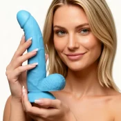 7.5 Inch Dildo with Balls - Blue