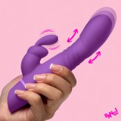 Thrusting Silicone Rabbit Vibrator - Purple