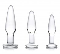 Dosha 3 Piece Glass Anal Plug Kit