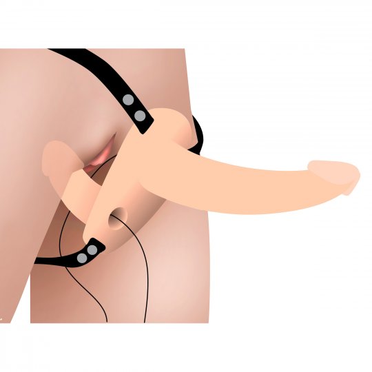 Power Pegger Silicone Vibrating Double Dildo with Harness: Sex Toy  Distributing