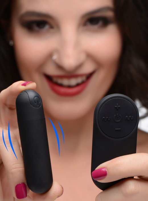 Vibrating Bullet with Remote Control - Black: Sex Toy Distributing