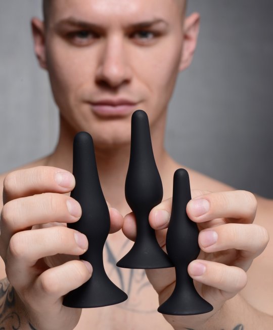 Triple Spire Tapered Silicone Anal Trainer Set: Sex Toy Distributing