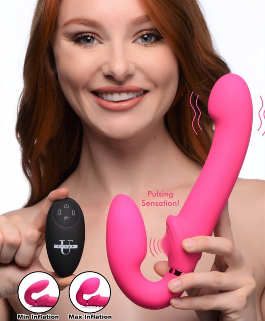 10X Remote Control Ergo-Fit G-Pulse Inflatable and Vibrating Strapless Strap-on - Pink: Sex Toy Distributing 10X Remote Control Ergo-Fit G-Pulse Inflatable and Vibrating Strapless Strap-on - Pink: Sex Toy Distributing