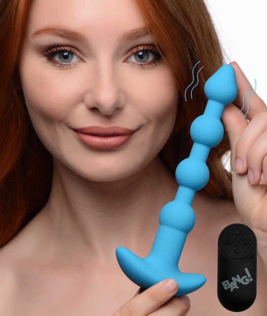 remote vibrating anal beads Medium Sized Vibrating Anal Beads with Remote main image 1